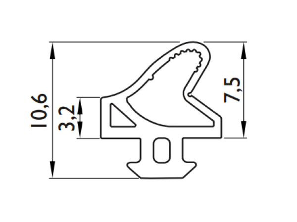 Falzdichtung - 8 mm bis 10,76 mm